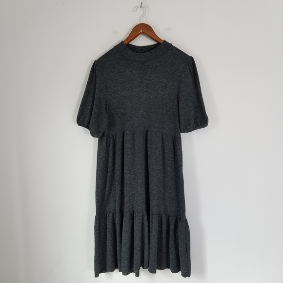 Zara Dresses & Skirts - Zara Short Sleeve Midi Tiered Sweater Dress
